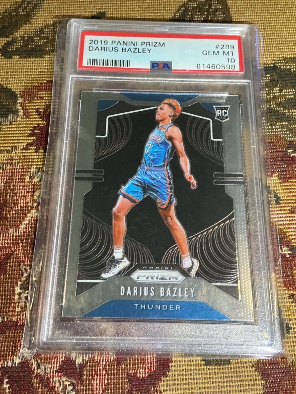 #289 Darius Bazley 2019 Panini Prizm rookie card Graded PSA 10